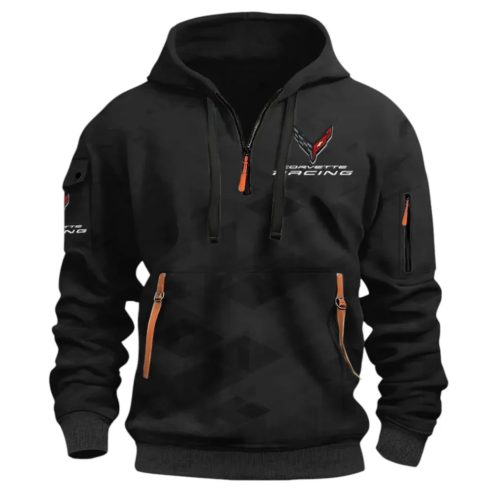 V8 Power Hoodie Half Zip 3D Print, Comfortable Daily Wear CAR514 - Black - Image 2