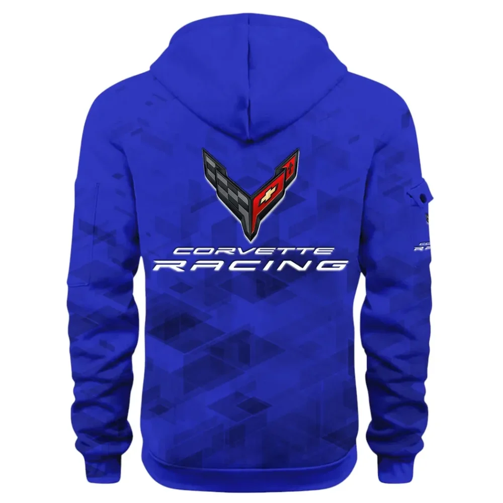 V8 Power Hoodie Half Zip 3D Print, Comfortable Daily Wear CAR514 - Blue - Image 3