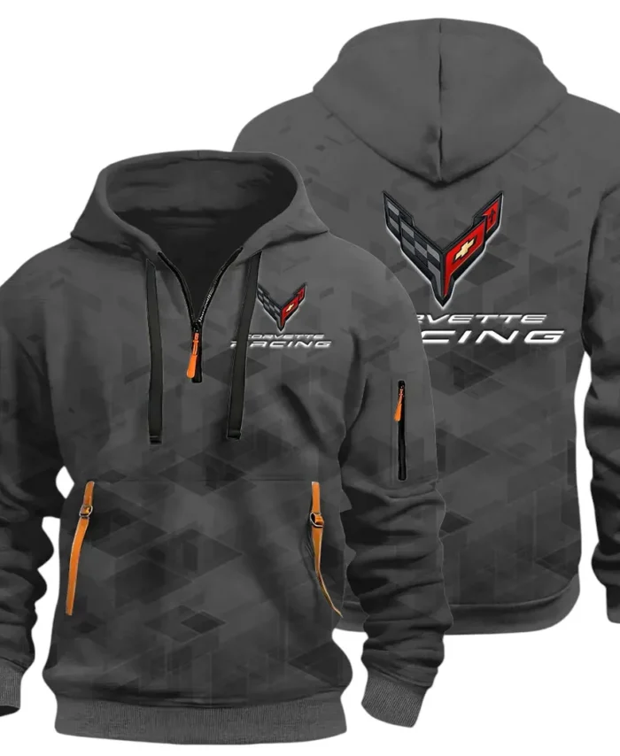 V8 Power Hoodie Half Zip 3D Print, Comfortable Daily Wear CAR514 - Dark Gray