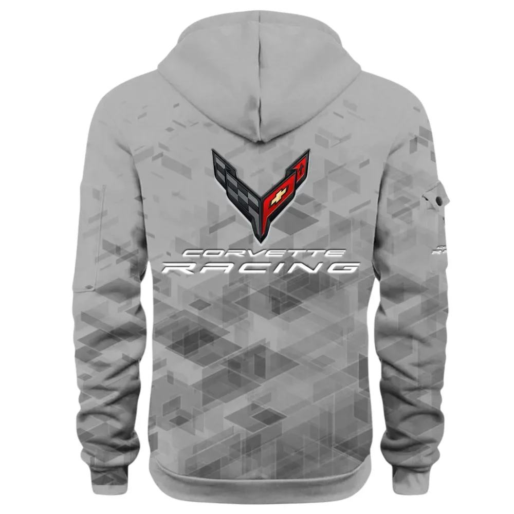 V8 Power Hoodie Half Zip 3D Print, Comfortable Daily Wear CAR514 - Gray - Image 3
