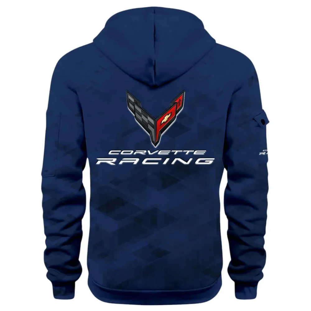 V8 Power Hoodie Half Zip 3D Print, Comfortable Daily Wear CAR514 - Navy - Image 3