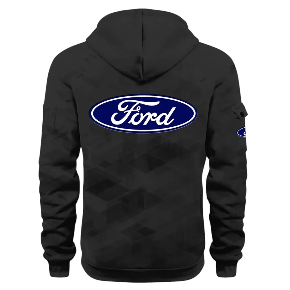 Muscle Car Hoodie Half Zip 3D Print, Adventure-Ready Streetwear CAR514 - Black - Image 3