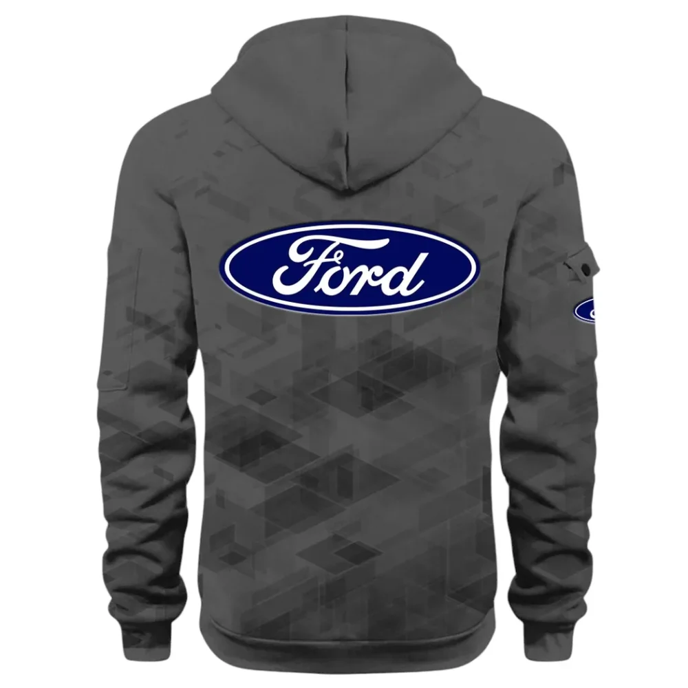 Muscle Car Hoodie Half Zip 3D Print, Adventure-Ready Streetwear CAR514 - Dark Gray - Image 3
