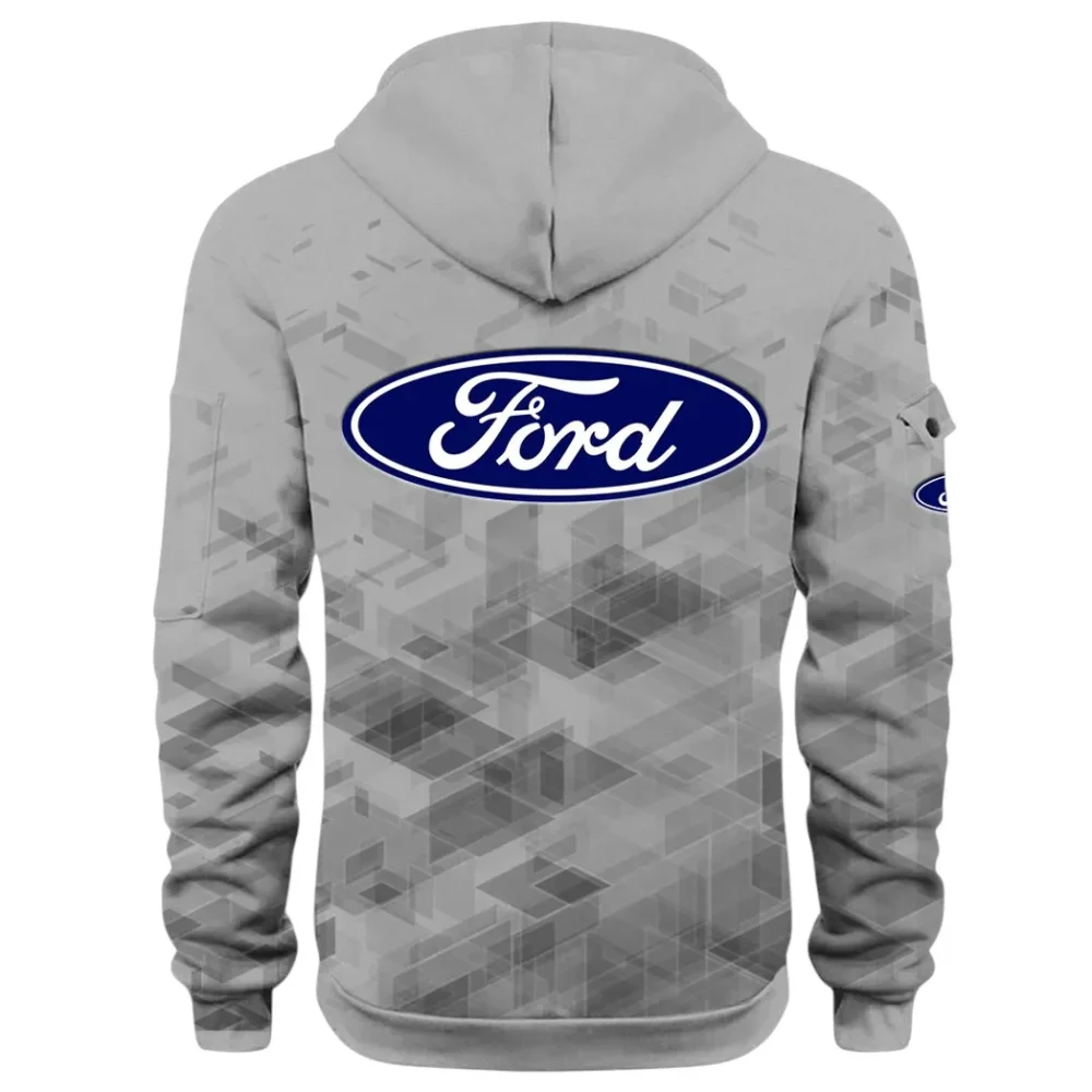 Muscle Car Hoodie Half Zip 3D Print, Adventure-Ready Streetwear CAR514 - Gray - Image 3