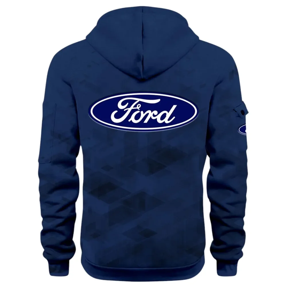 Muscle Car Hoodie Half Zip 3D Print, Adventure-Ready Streetwear CAR514 - Navy - Image 3