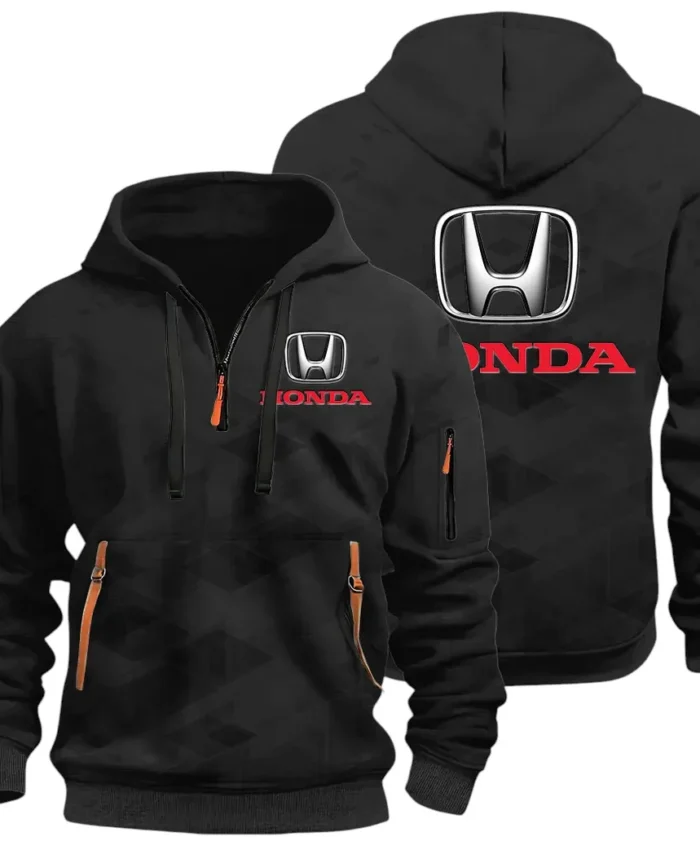 Compact Car Hoodie Half Zip 3D Print, Comfortable Daily Hoodie CAR514 - Black