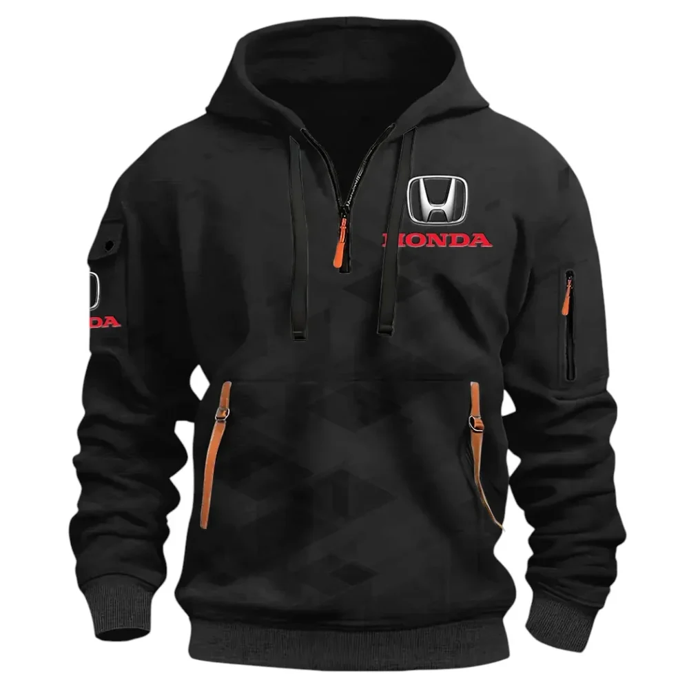 Compact Car Hoodie Half Zip 3D Print, Comfortable Daily Hoodie CAR514 - Black - Image 2