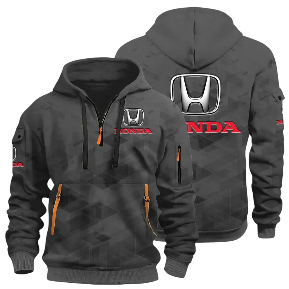 Compact Car Hoodie Half Zip 3D Print, Comfortable Daily Hoodie CAR514 - Dark Gray