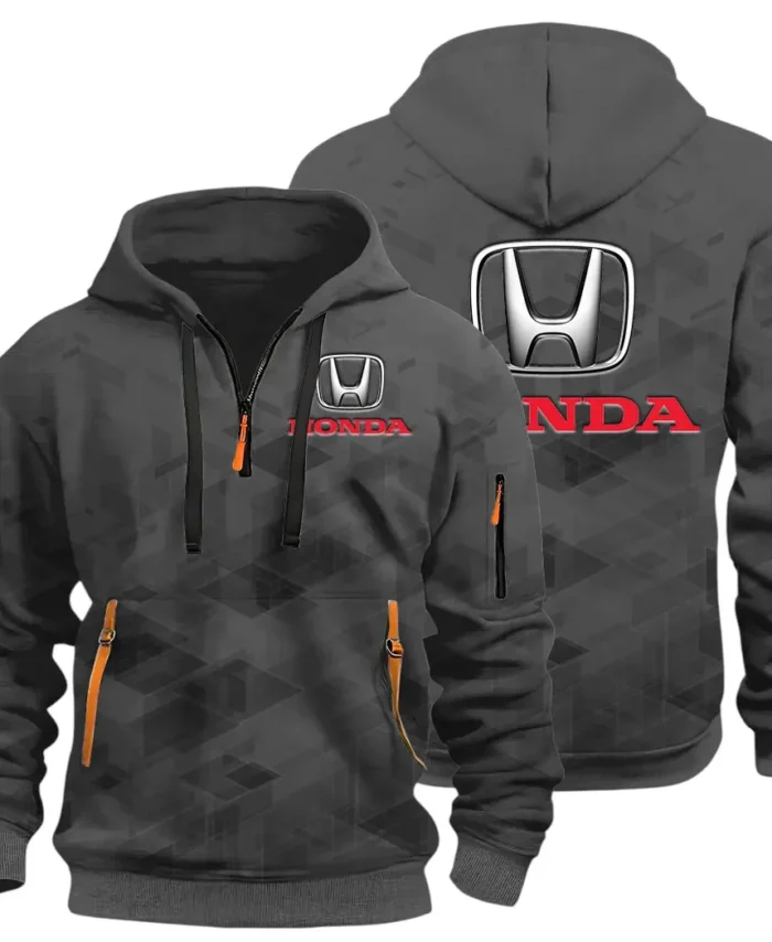 Compact Car Hoodie Half Zip 3D Print, Comfortable Daily Hoodie CAR514 - Dark Gray