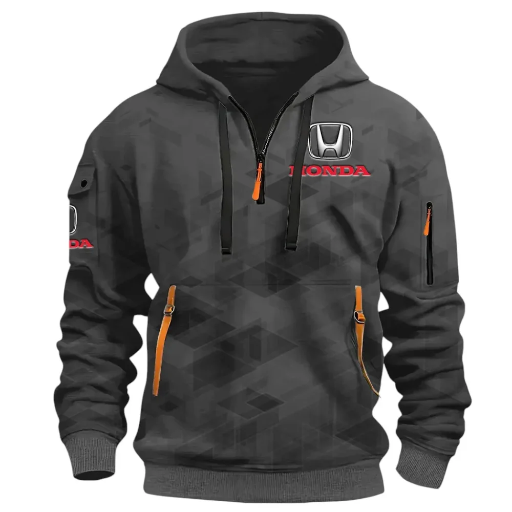 Compact Car Hoodie Half Zip 3D Print, Comfortable Daily Hoodie CAR514 - Dark Gray - Image 2