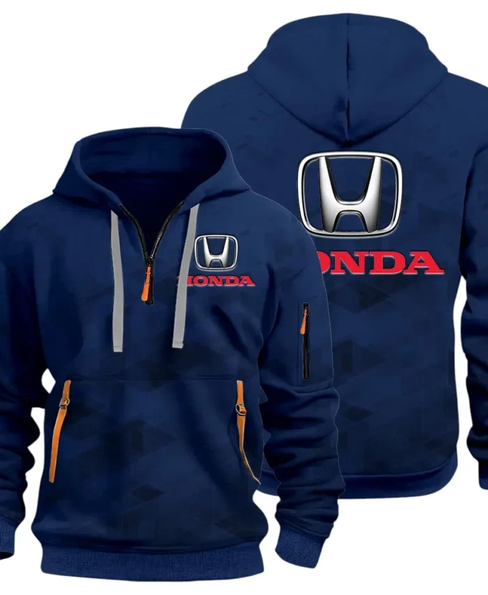 Compact Car Hoodie Half Zip 3D Print, Comfortable Daily Hoodie CAR514 - Navy