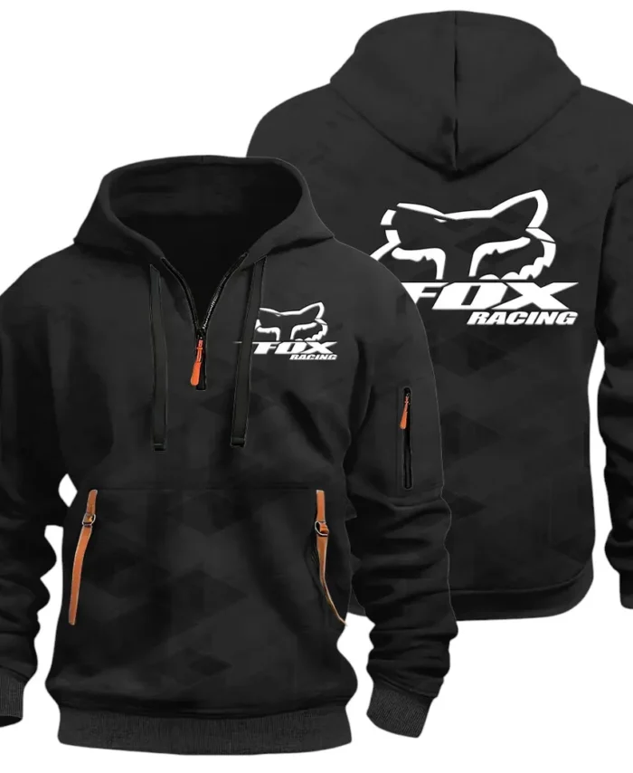 Racing Vibe Hoodie Half Zip 3D Print, Rugged Casual Fit Hoodie CAR514 - Black