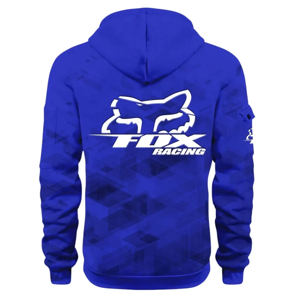 Racing Vibe Hoodie Half Zip 3D Print, Rugged Casual Fit Hoodie CAR514 - Blue - Image 3