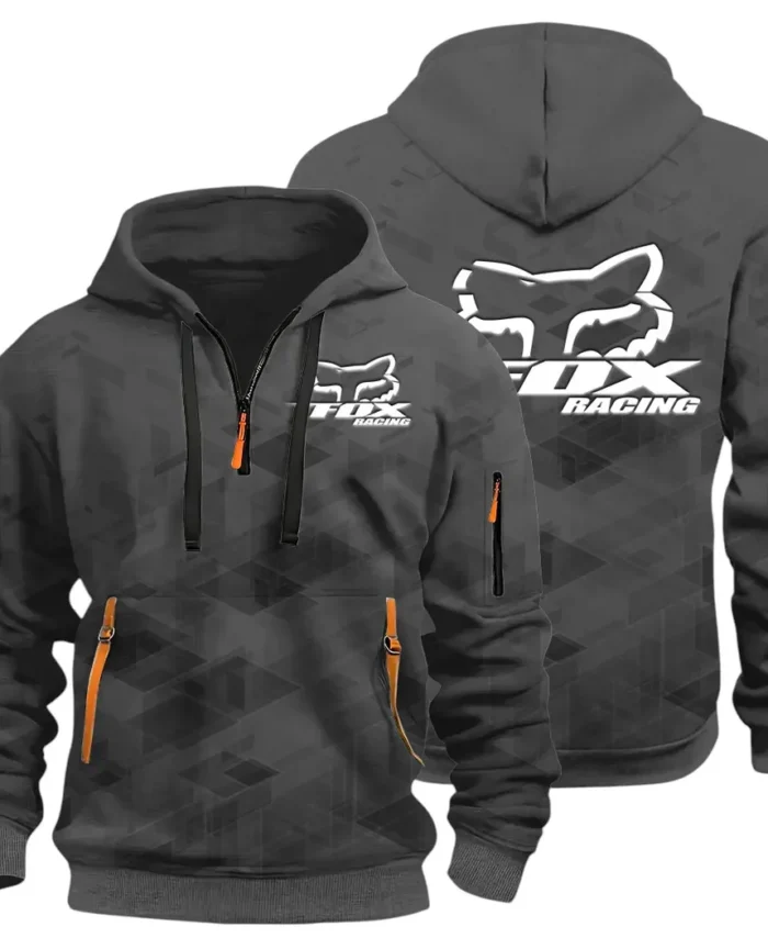 Racing Vibe Hoodie Half Zip 3D Print, Rugged Casual Fit Hoodie CAR514 - Dark Gray