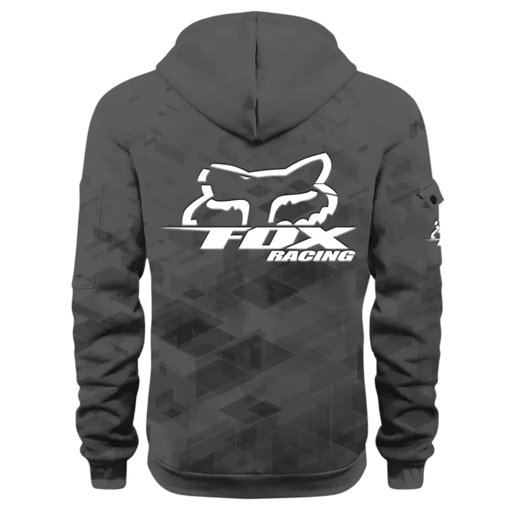 Racing Vibe Hoodie Half Zip 3D Print, Rugged Casual Fit Hoodie CAR514 - Dark Gray - Image 3