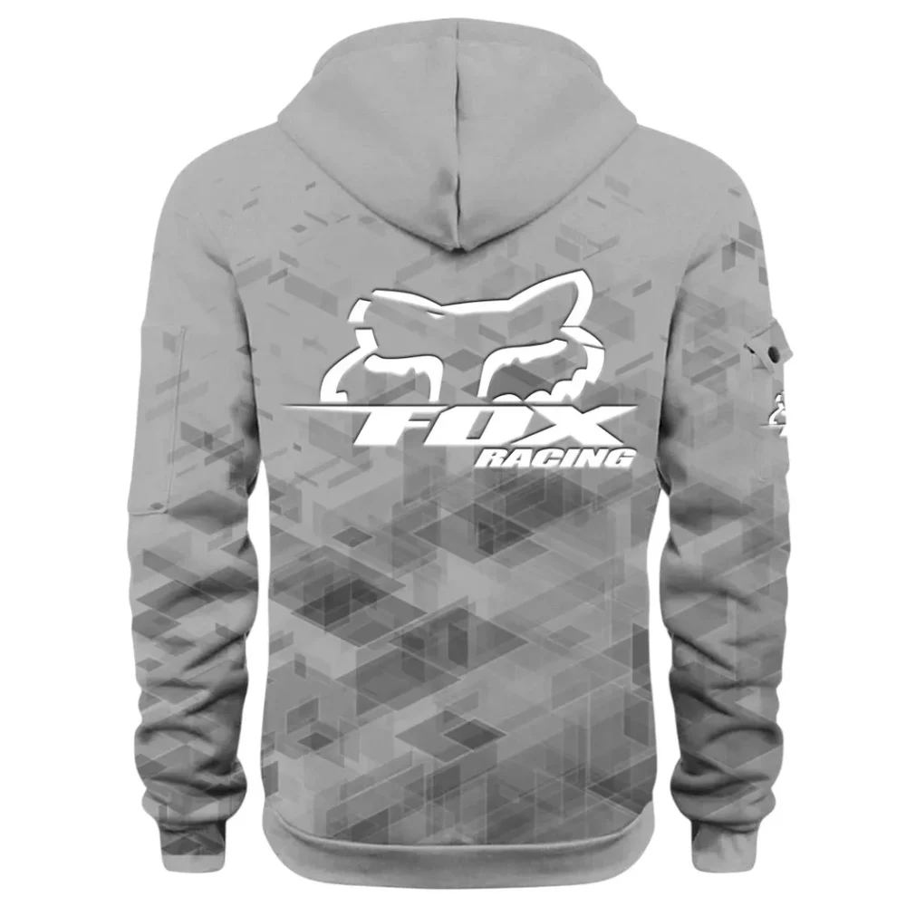 Racing Vibe Hoodie Half Zip 3D Print, Rugged Casual Fit Hoodie CAR514 - Gray - Image 3