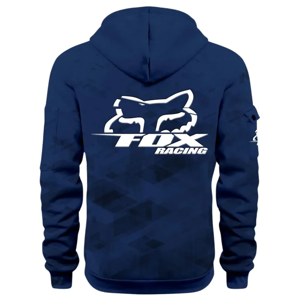 Racing Vibe Hoodie Half Zip 3D Print, Rugged Casual Fit Hoodie CAR514 - Navy - Image 3