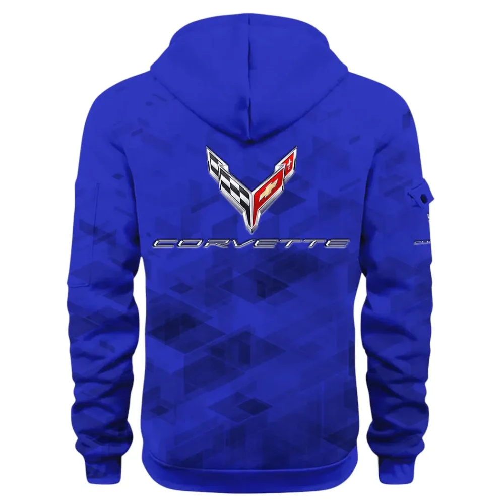 Racing Classic Hoodie Half Zip 3D Print, Adventure-Ready Streetwear CAR514 - Blue - Image 3