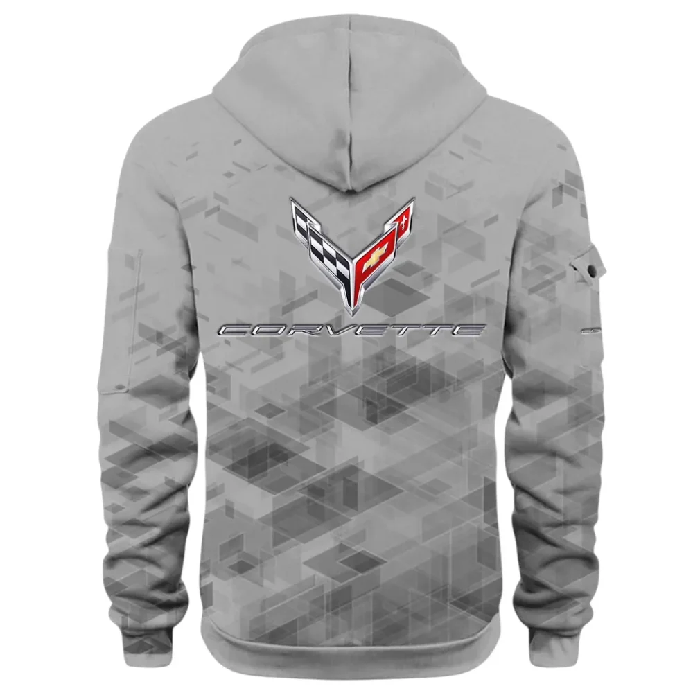 Racing Classic Hoodie Half Zip 3D Print, Adventure-Ready Streetwear CAR514 - Gray - Image 3