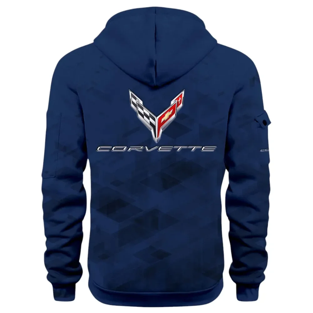 Racing Classic Hoodie Half Zip 3D Print, Adventure-Ready Streetwear CAR514 - Navy - Image 3