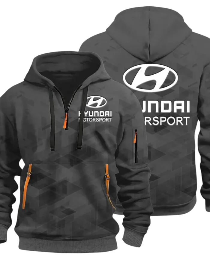 Racing Vibe Hoodie Half Zip 3D Print, Adventure-Ready Streetwear CAR514 - Dark Gray