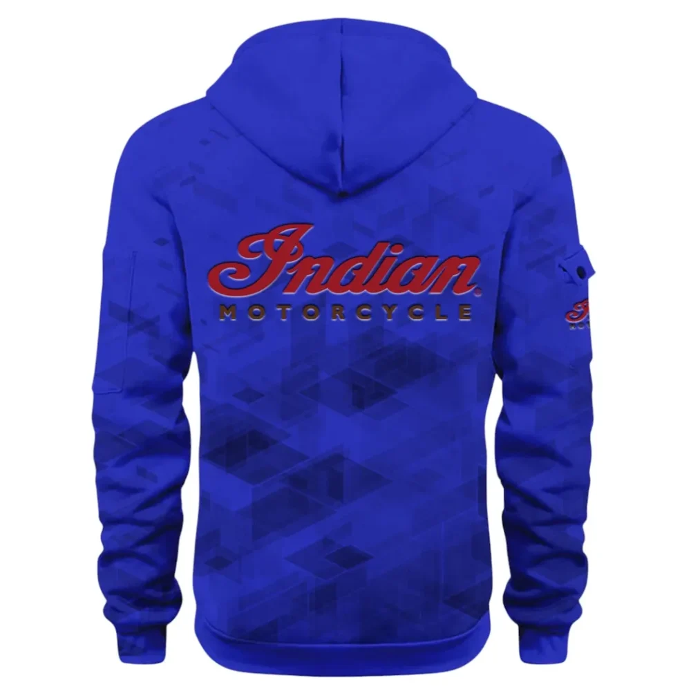 Heritage Bike Hoodie Half Zip 3D Print, Comfortable Daily Wear CAR514 - Blue - Image 3