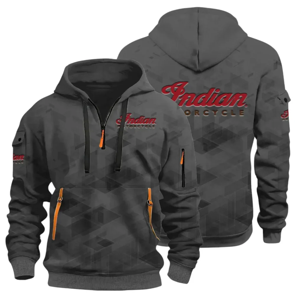 Heritage Bike Hoodie Half Zip 3D Print, Comfortable Daily Wear CAR514 - Dark Gray