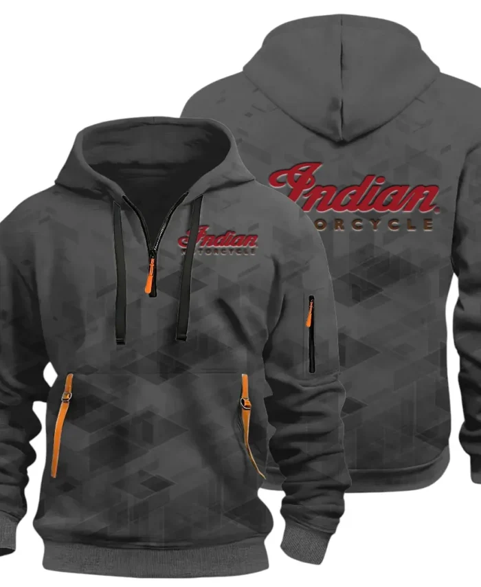 Heritage Bike Hoodie Half Zip 3D Print, Comfortable Daily Wear CAR514 - Dark Gray