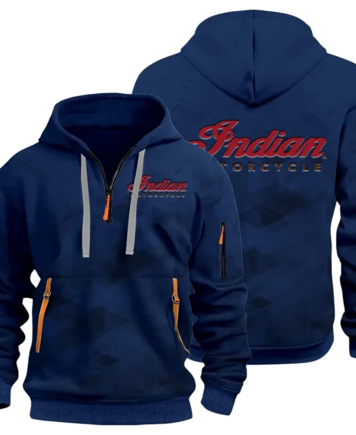 Heritage Bike Hoodie Half Zip 3D Print, Comfortable Daily Wear CAR514 - Navy