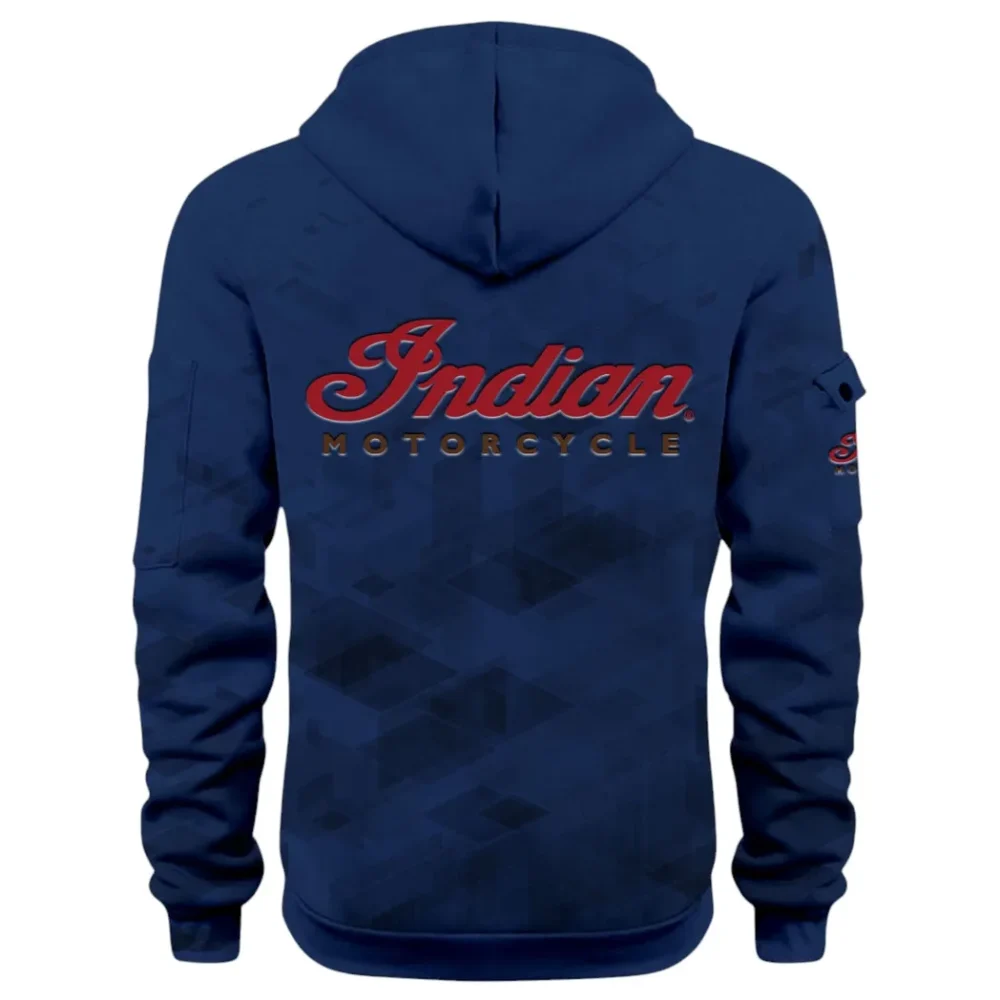Heritage Bike Hoodie Half Zip 3D Print, Comfortable Daily Wear CAR514 - Navy - Image 3
