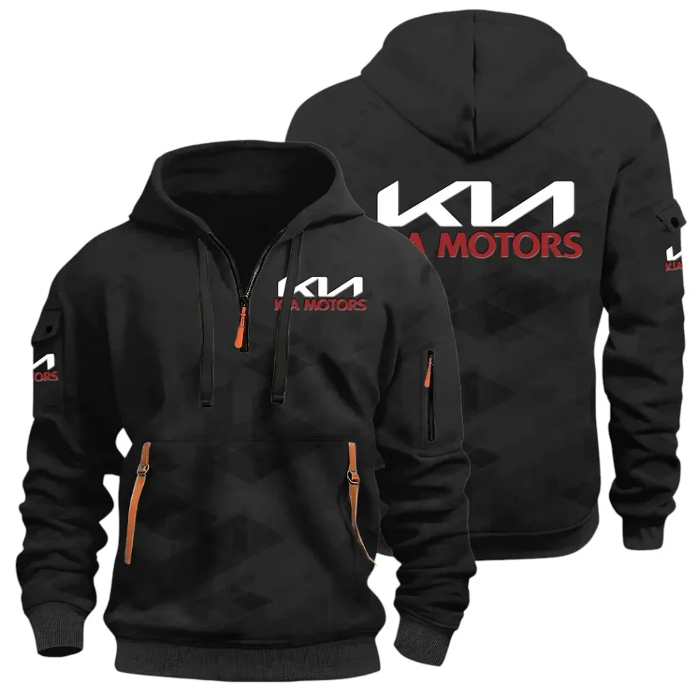 Reliable Automobile Hoodie Half Zip 3D Print, Sporty & Street-Ready Hoodie CAR514 - Black