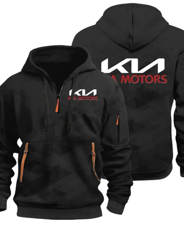 Reliable Automobile Hoodie Half Zip 3D Print, Sporty & Street-Ready Hoodie CAR514 - Black