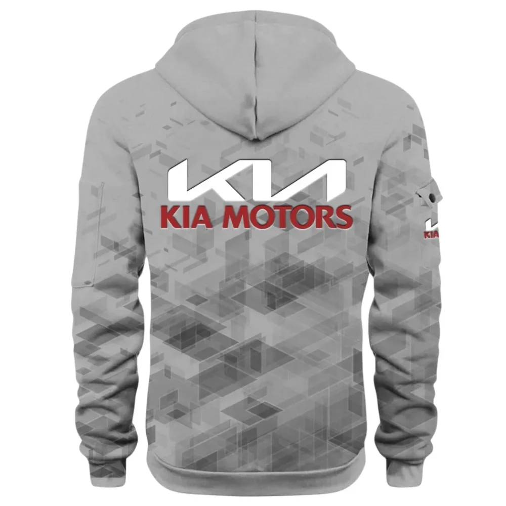 Reliable Automobile Hoodie Half Zip 3D Print, Sporty & Street-Ready Hoodie CAR514 - Gray - Image 3