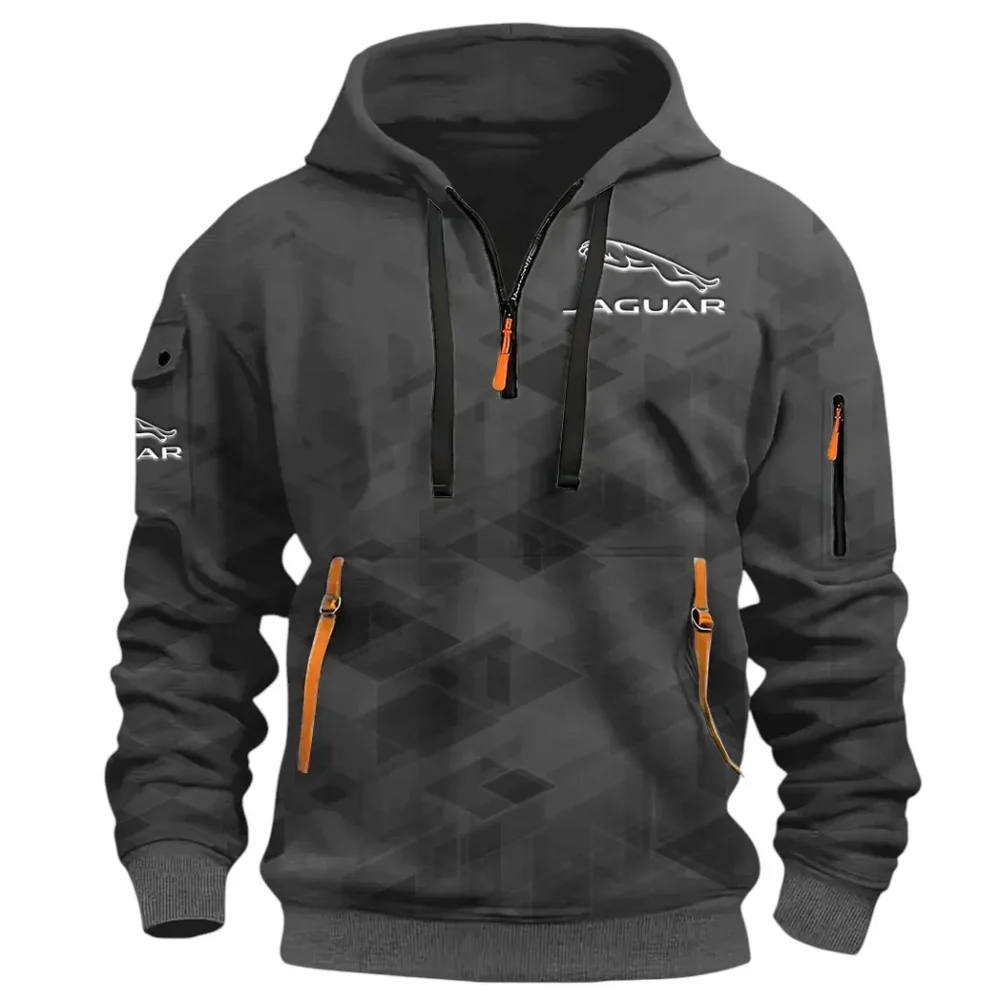 Sophisticated Car Hoodie Half Zip 3D Print, Everyday Comfortable Hoodie CAR514 - Dark Gray - Image 2
