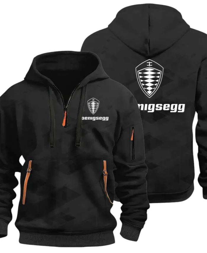 Record-Breaking Auto Hoodie Half Zip 3D Print, Lightweight & Comfortable Streetwear Hoodie CAR514 - Black