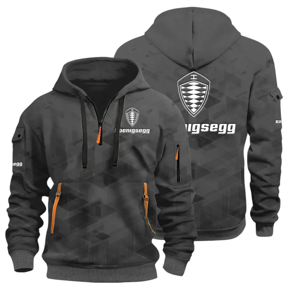 Record-Breaking Auto Hoodie Half Zip 3D Print, Lightweight & Comfortable Streetwear Hoodie CAR514 - Dark Gray