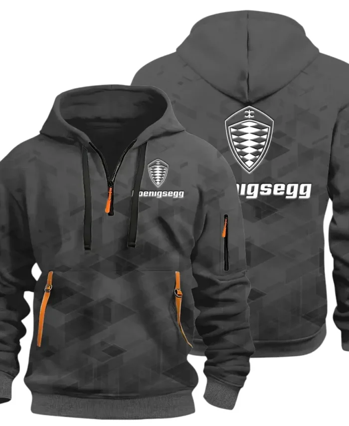 Record-Breaking Auto Hoodie Half Zip 3D Print, Lightweight & Comfortable Streetwear Hoodie CAR514 - Dark Gray