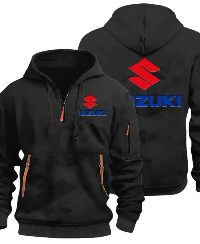 Racing Vibe Hoodie Half Zip 3D Print, Sporty & Casual Everyday Wear Hoodie CAR514 - Black
