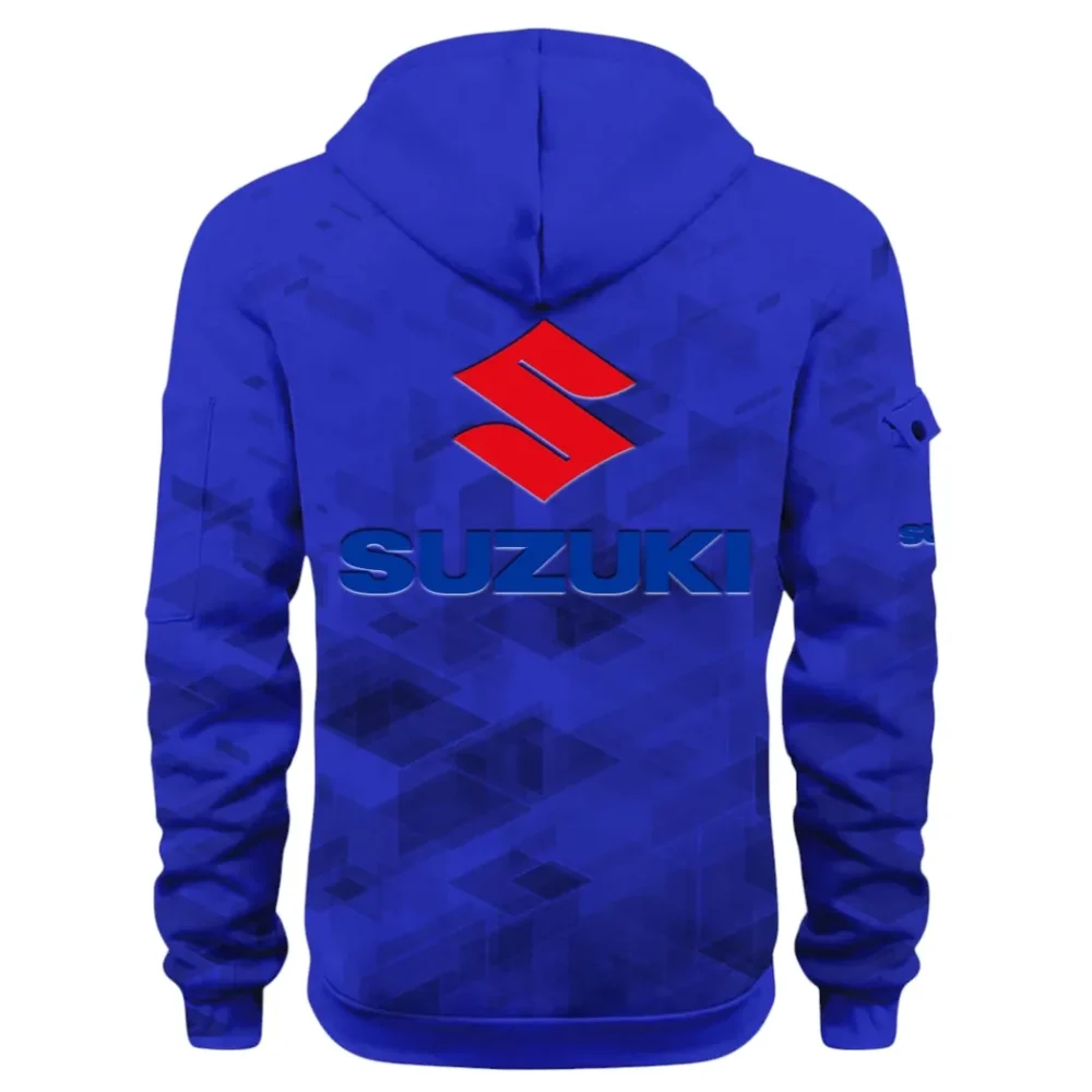 Racing Vibe Hoodie Half Zip 3D Print, Sporty & Casual Everyday Wear Hoodie CAR514 - Blue - Image 3