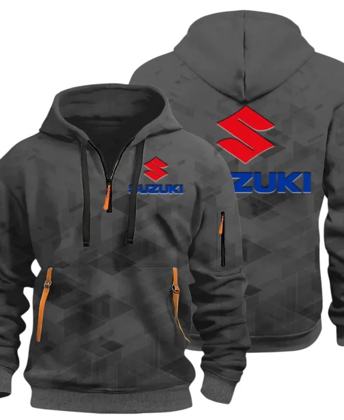 Racing Vibe Hoodie Half Zip 3D Print, Sporty & Casual Everyday Wear Hoodie CAR514 - Dark Gray