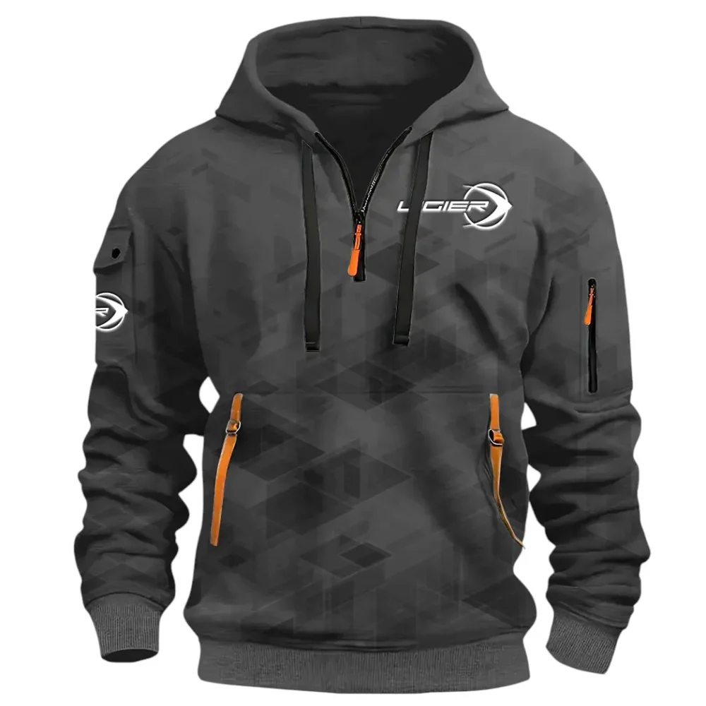 Racing Vibe Hoodie Half Zip 3D Print, Casual Fit for Everyday Wear Hoodie CAR514 - Dark Gray - Image 2