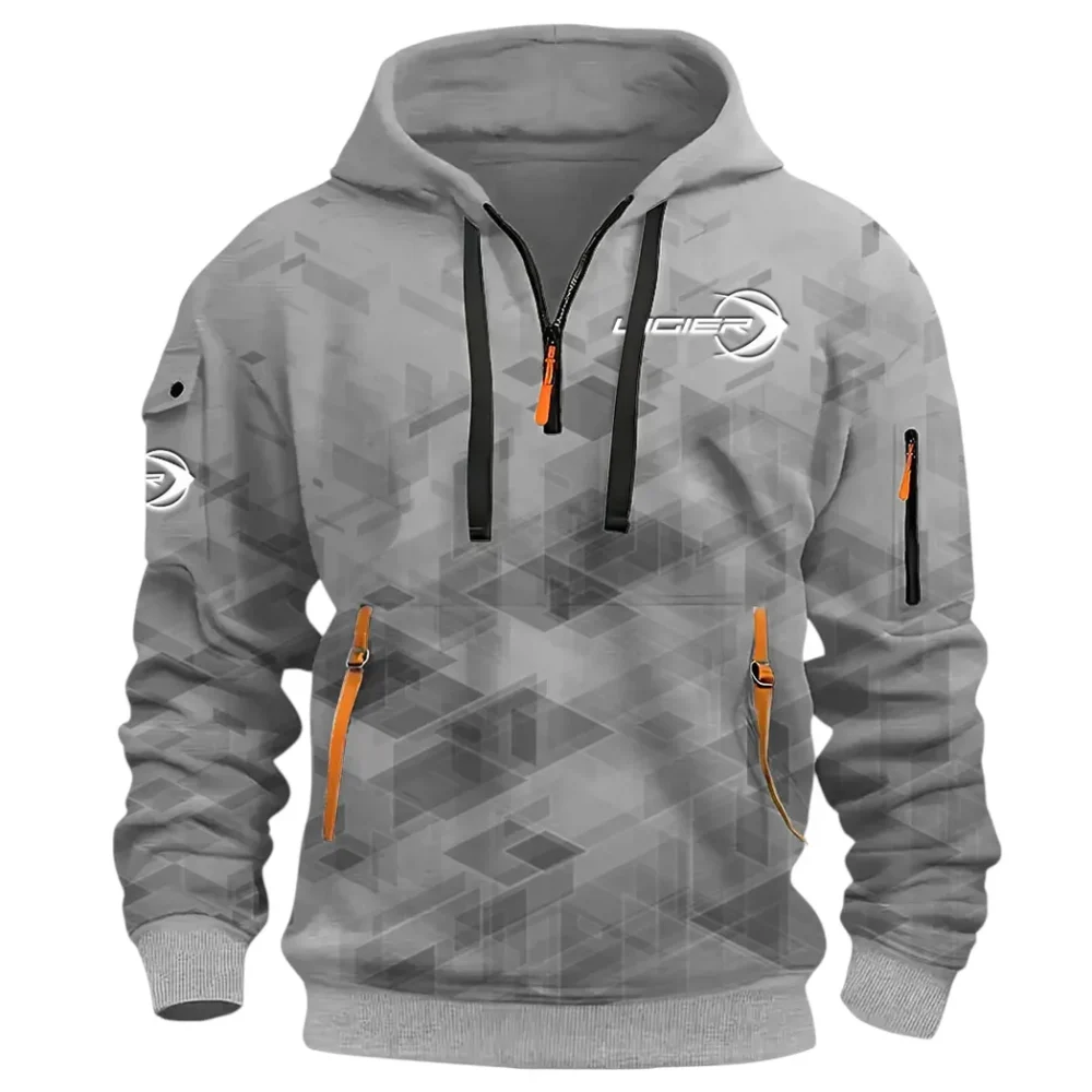 Racing Vibe Hoodie Half Zip 3D Print, Casual Fit for Everyday Wear Hoodie CAR514 - Gray - Image 2