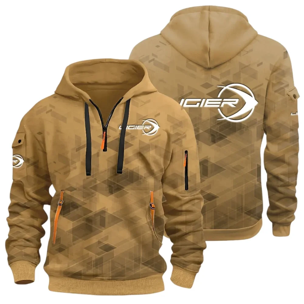 Racing Vibe Hoodie Half Zip 3D Print, Casual Fit for Everyday Wear Hoodie CAR514 - Khaki - Image 3