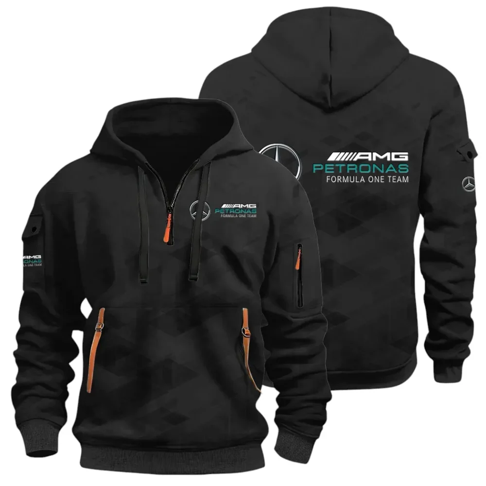 Road Spirit Hoodie Half Zip 3D Print, Comfortable Daily Hoodie CAR514 - Black