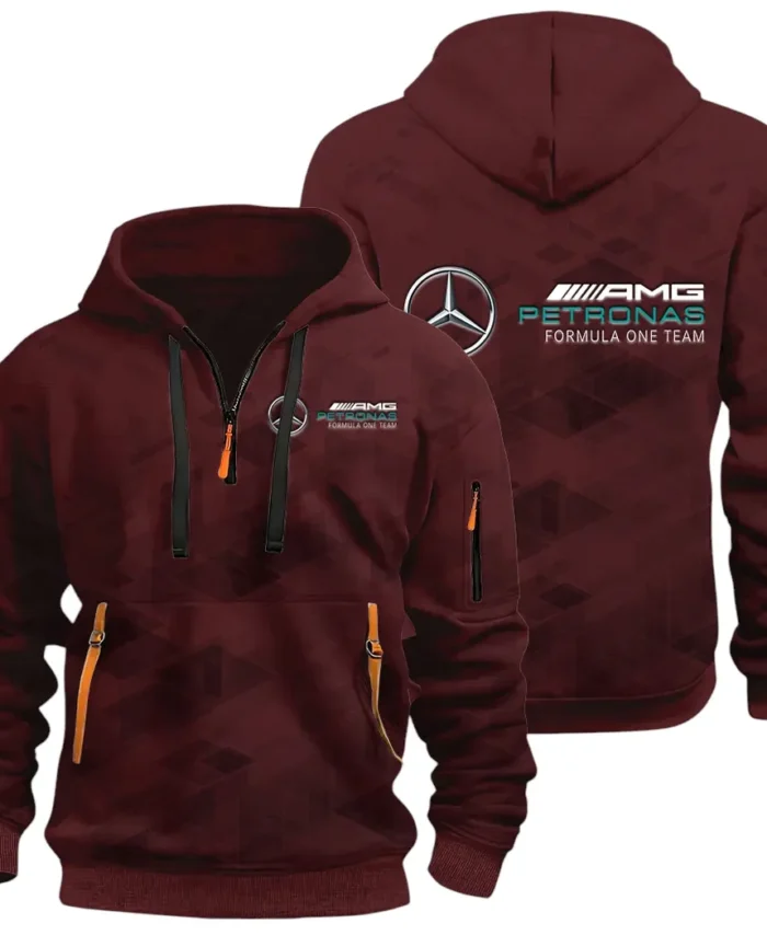 Road Spirit Hoodie Half Zip 3D Print, Comfortable Daily Hoodie CAR514 - Dark Red
