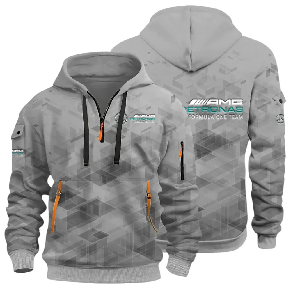Road Spirit Hoodie Half Zip 3D Print, Comfortable Daily Hoodie CAR514 - Gray