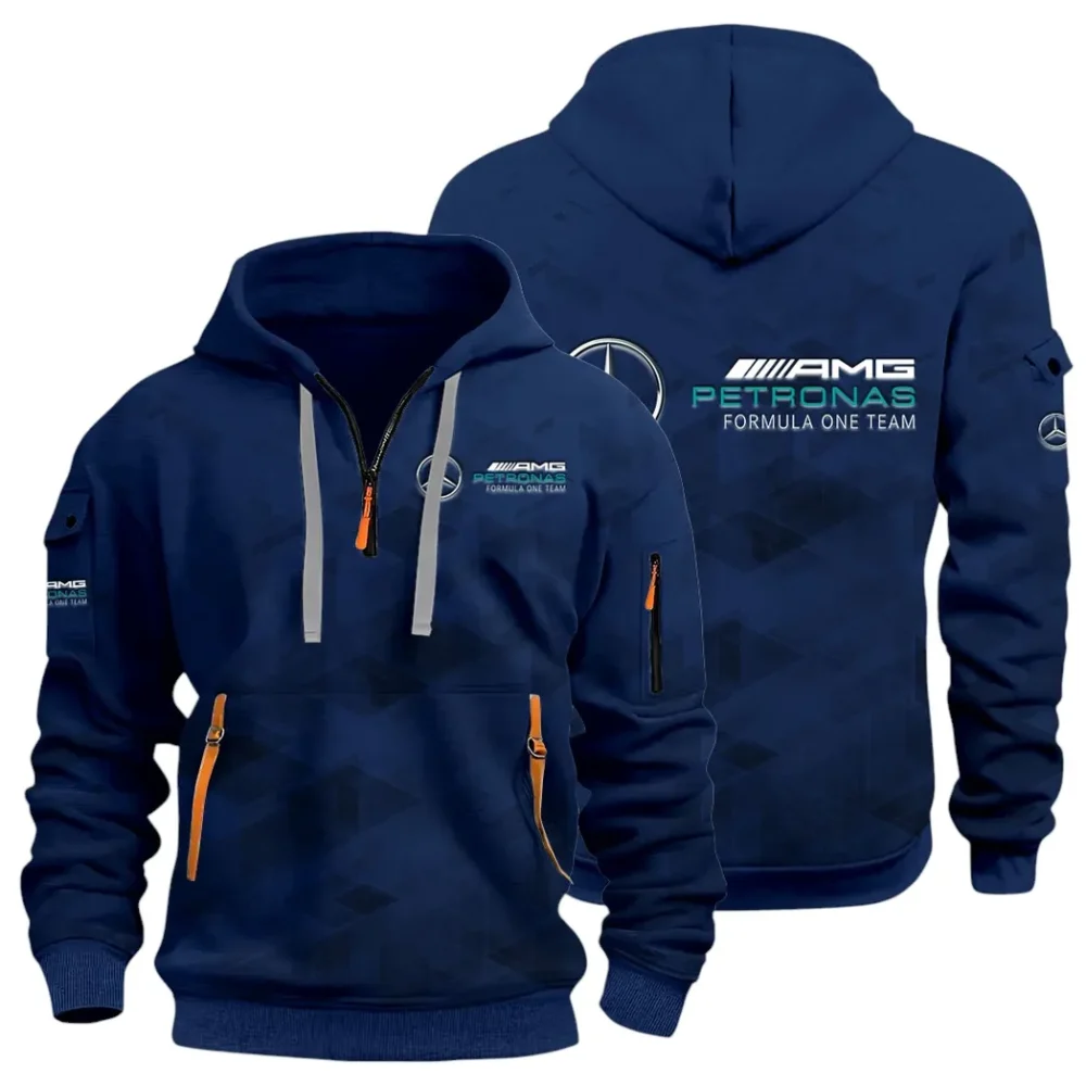 Road Spirit Hoodie Half Zip 3D Print, Comfortable Daily Hoodie CAR514 - Navy