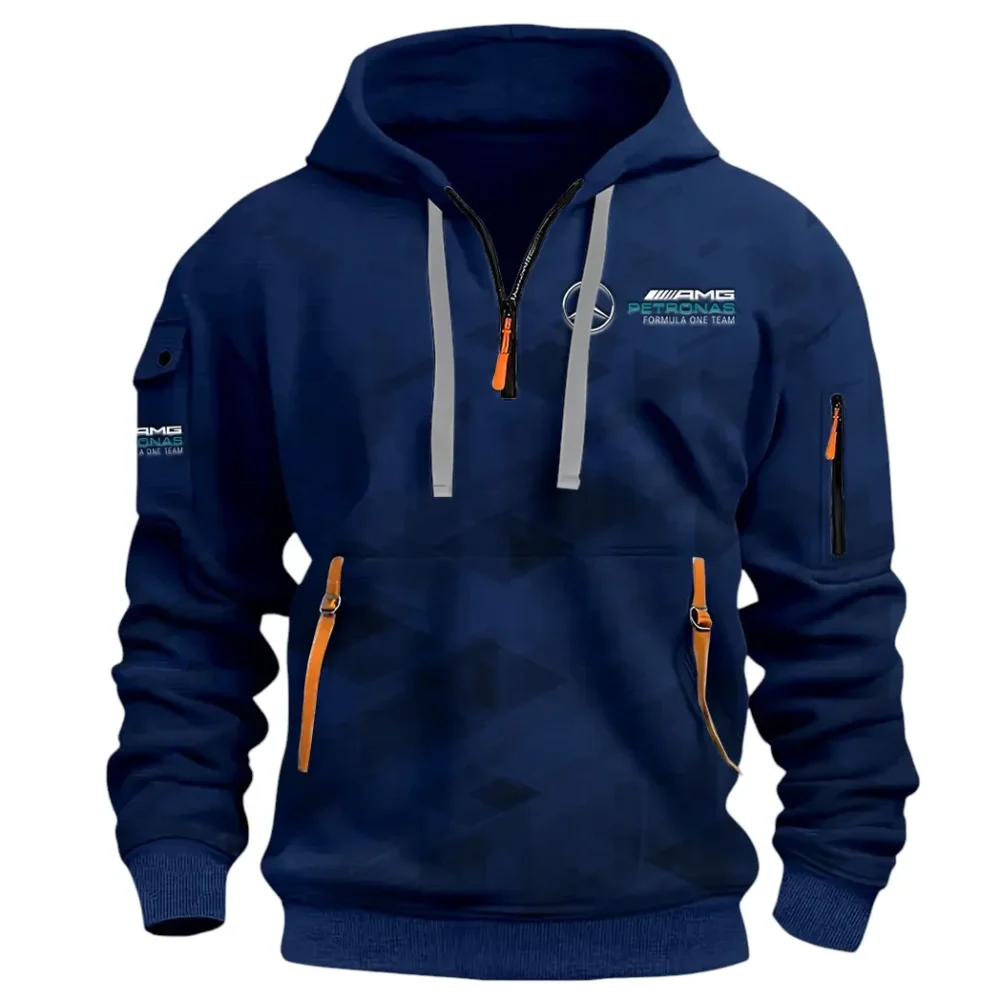 Road Spirit Hoodie Half Zip 3D Print, Comfortable Daily Hoodie CAR514 - Navy - Image 2