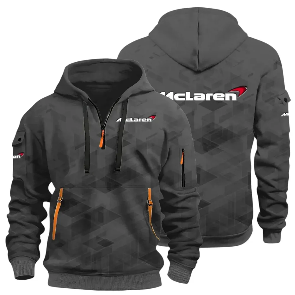 Racing Icon Hoodie Half Zip 3D Print, Sporty Urban Comfort Hoodie CAR514 - Dark Gray