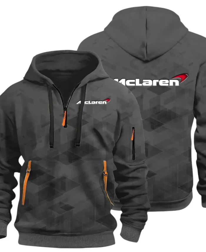 Racing Icon Hoodie Half Zip 3D Print, Sporty Urban Comfort Hoodie CAR514 - Dark Gray